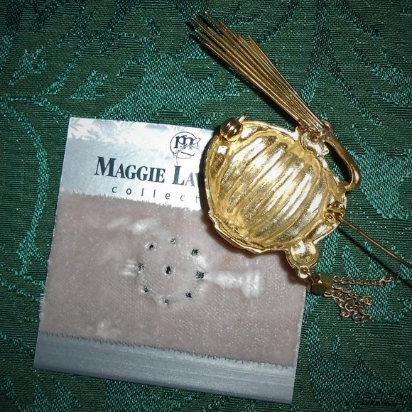80's Atomizer Brushed Gold Brooch Maggie Lawrence - Picture 8 of 13